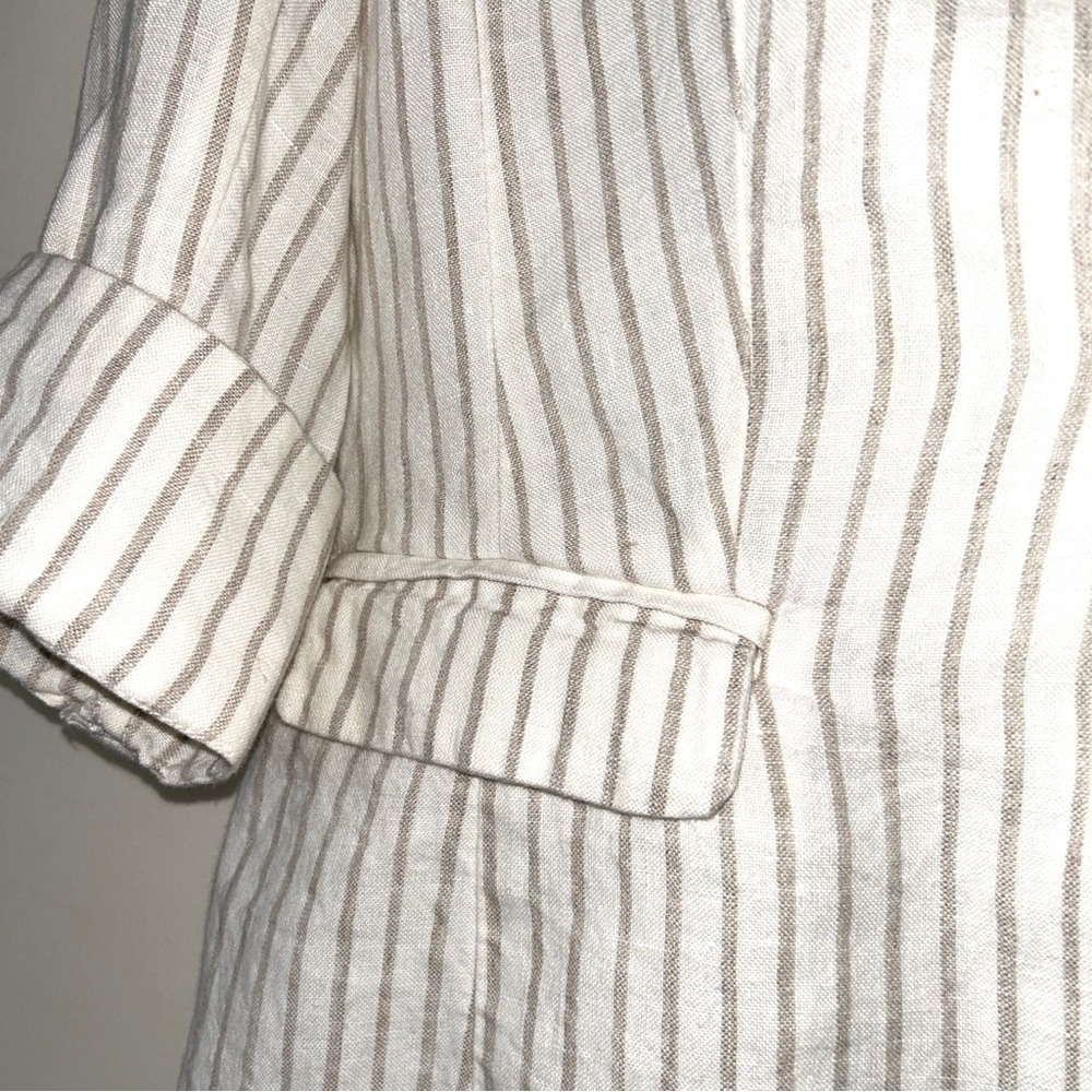 Chico's LINEN Striped Women's Blazer Jacket Size 0 or Small - Picture 5 of 14